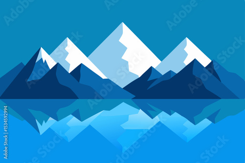 Serene Mountain Landscape Majestic Peaks Reflected in Still Waters