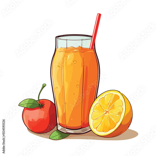 Vibrant Juice Vector Illustration for Graphic Design Projects and Branding Campaigns