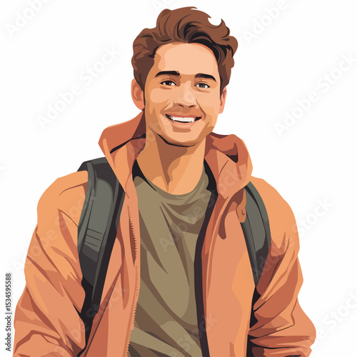 Professional Young Happy Man in Casual Outfit Icon Image for Marketing Materials