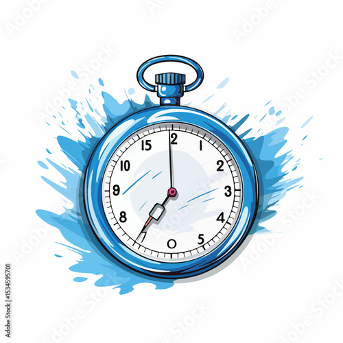 Professional Blue Stopwatch Fast Delivery Symbol Drawing for Marketing Campaigns