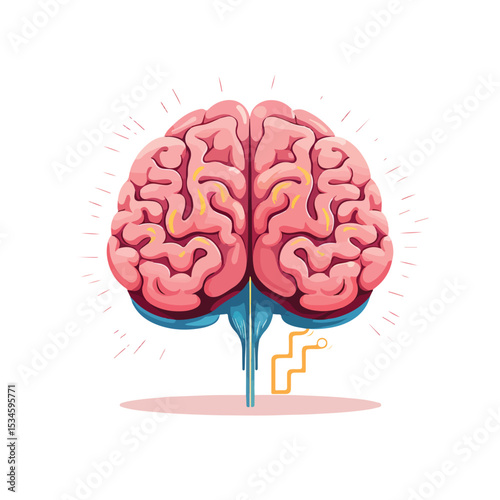Professional Flat Vector Brain Organ Icon for Medical Designs and Presentations