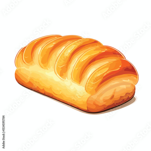 Detailed vector illustration of an isolated bread icon for graphic design projects