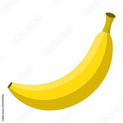 Minimal Banana Vector on White