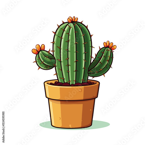 Detailed Vector Illustration of a Dry Cactus Plant Isolated Icon for Graphic Design Projects