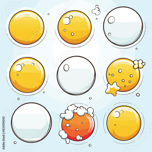 Professional Comic Bubbles Empty Set Icons Vector Illustration for Versatile Usage
