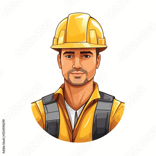 Professional Construction Worker Contractor Avatar Icon for Business Purposes