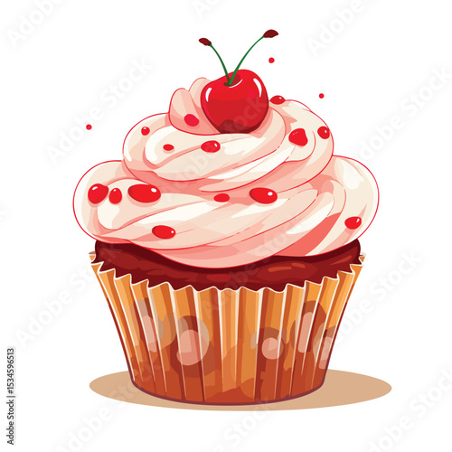 Delicious Cupcake Vector Illustration for Bakery Websites and Food Blogs