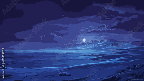 Tundra at night