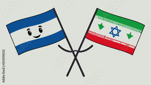 Generated AI Illustrative Flags of El Salvador and Israel - A Digital Artwork