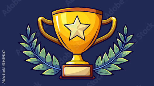 Golden Trophy A Generated AI Illustration of Achievement and Success