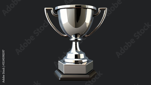 AI-Generated Silver Trophy A Symbol of Achievement, Created with Generative AI