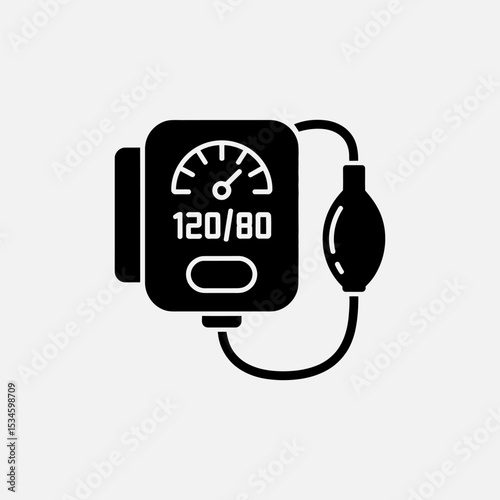 Blood pressure monitor icon vector, Sphygmomanometer icon