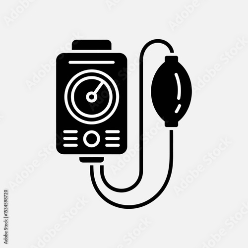 Blood pressure monitor icon vector, Sphygmomanometer icon