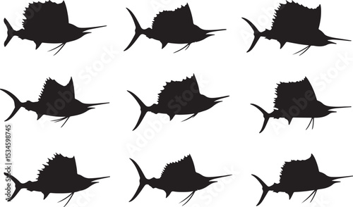 Sailfish Silhouettes Vector Pack