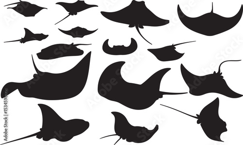 Stingray Silhouettes Vector Pack