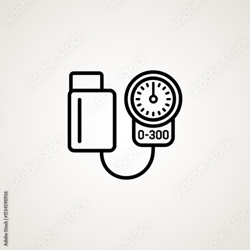 Blood pressure monitor icon vector, Sphygmomanometer icon