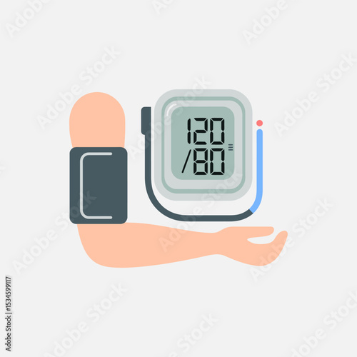 Blood pressure monitor icon vector, Sphygmomanometer icon