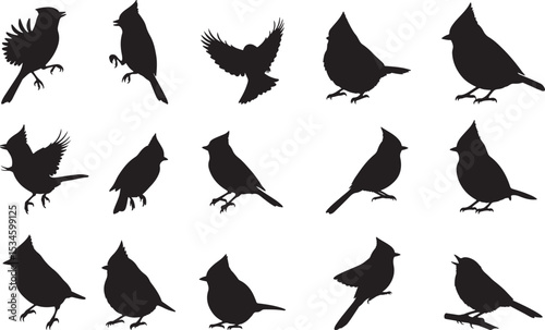 Titmouse Silhouettes Vector Pack