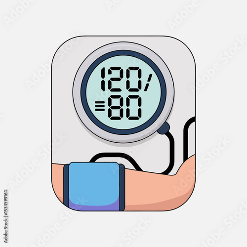 Blood pressure monitor icon vector, Sphygmomanometer icon
