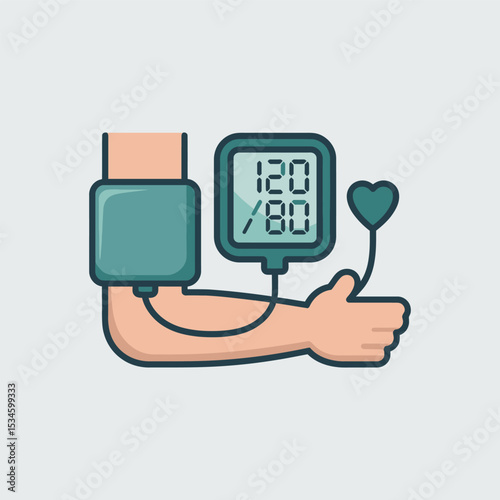 Blood pressure monitor icon vector, Sphygmomanometer icon