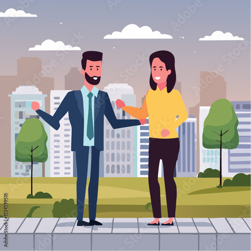 Employee morale, team spirit, work passion or job satisfaction, worker wellbeing or feeling, attitude and motivation concept, businessman and businesswoman team showing emotion happy and sad face