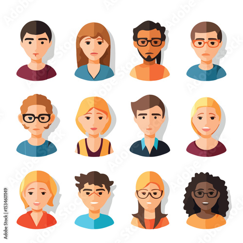 Professional People Vector Icon Illustration for Diverse Teamwork Concept
