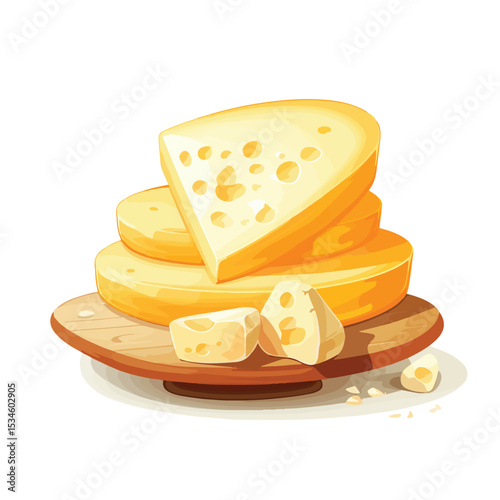 Vector Illustration of Cheese and Eggs Icon Isolated on White Background for Food Blogs and Recipe Websites