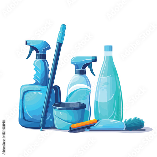 Professional Isolated Vacuum Cleaning Product Illustration for Household Use