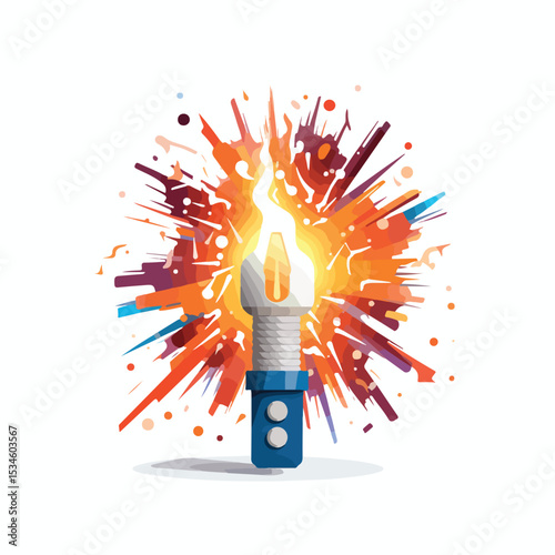 Professional Vector Illustration of Electricity Ignites Spark Tool Icon Isolated on White Background