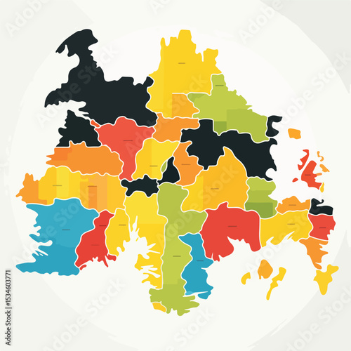 Detailed Flat Design Germany Map Silhouette Icon Vector Illustration