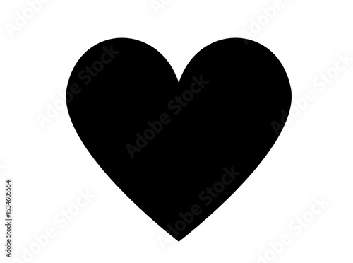 Black heart isolated on a white background 