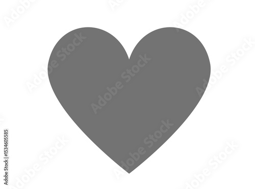 Light grey heart isolated on a white background 