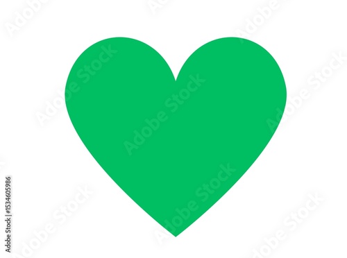 moss green heart isolated on a white background 