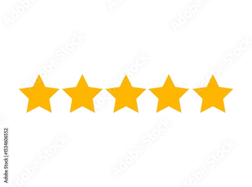 Five or 5 stars icon on a white background 