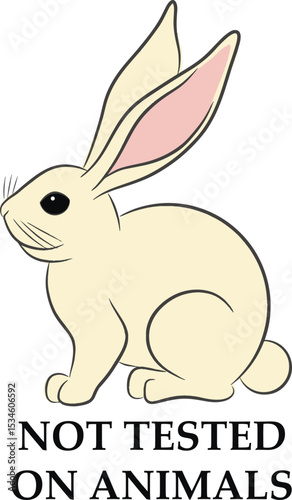 Not tested on animals icon. Cruelty free sign with rabbit. Ethical certification mark, label, tag, sticker. Animals rights protection.