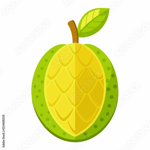 Minimal Jackfruit Vector on White