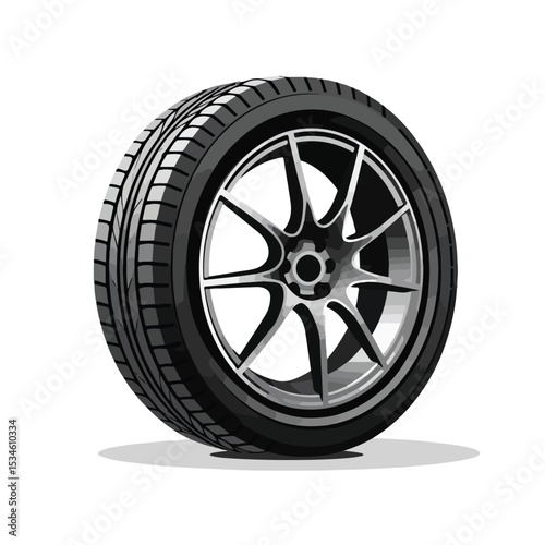 Modern Tire Car Icon Vector Illustration for Automotive Industry Marketing