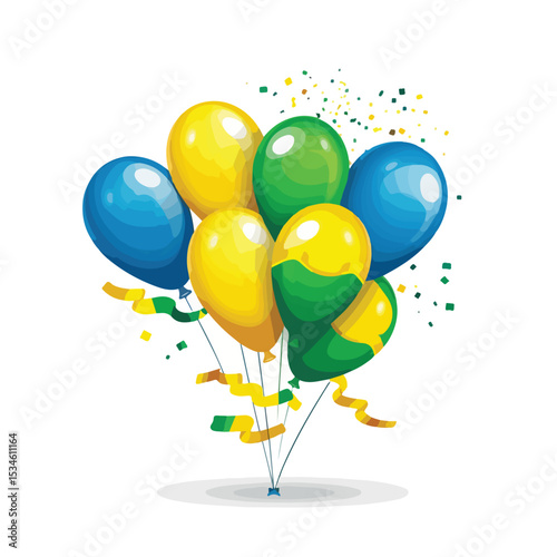 Brazil Independence Day Celebration with Flag Vector Illustration for Design Projects