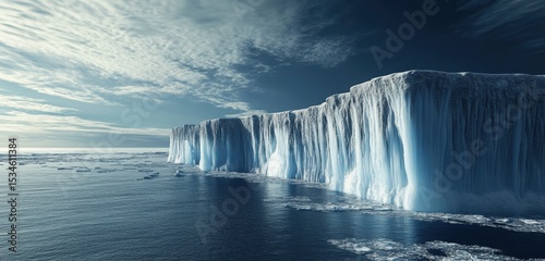 A realistic scene focused on climate change impact on glaciers and polar regions captured with natural lighting and depth.