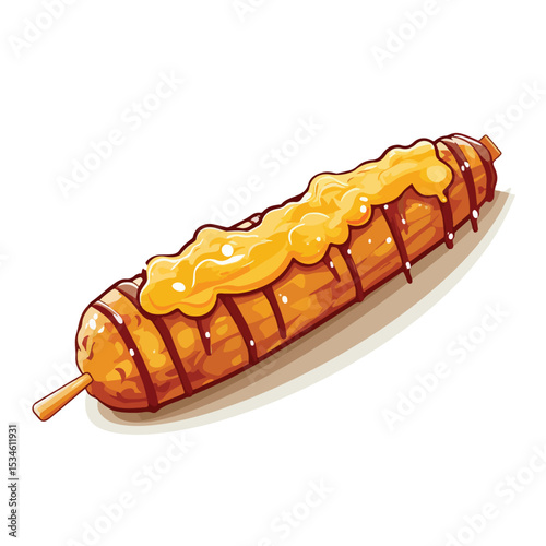 Delicious Corn Dog Illustration for Fair Food Designs in Vector Art Style