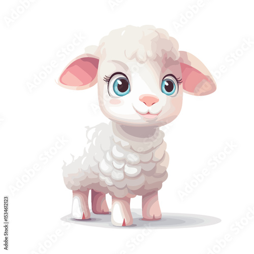 Adorable Animal Toy in a Playful Farm Scene Illustration for Children's Products