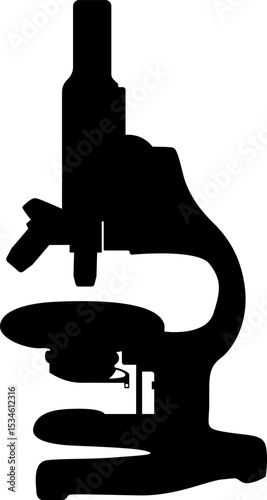Powerful Black Silhouette of a Microscope Scientific Research Tool