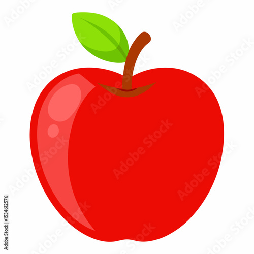 Minimal Apple Vector on White