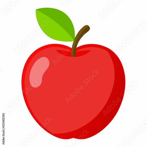 Minimal Apple Vector on White