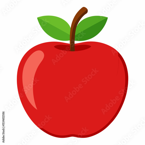 Minimal Apple Vector on White