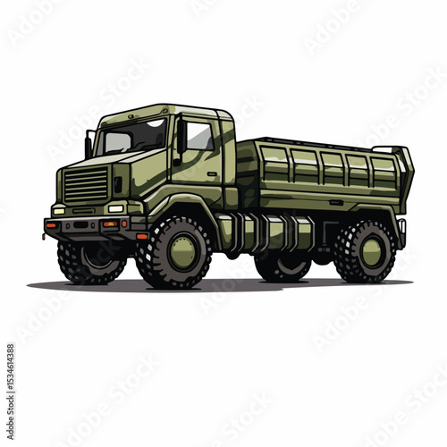 Professional Military Force Truck Isolated Vector Illustration for Graphic Designs