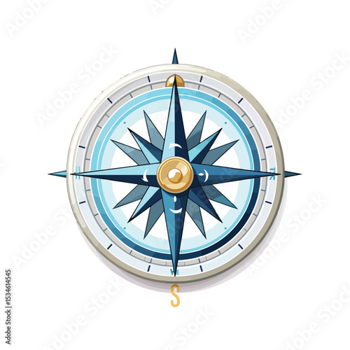 Professional Vector Illustration of Navigation Compass Icon for Nautical Direction Use