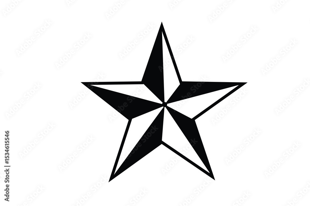 Fototapeta premium vector illustration of a star icon black white line art and white background 