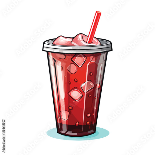 Refreshing soda cup beverage vector illustration for graphic design projects