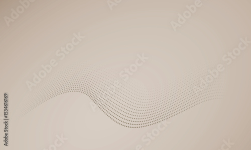 Flowing dot particles wave pattern halftone black gradient smooth curve shape isolated on transparent background